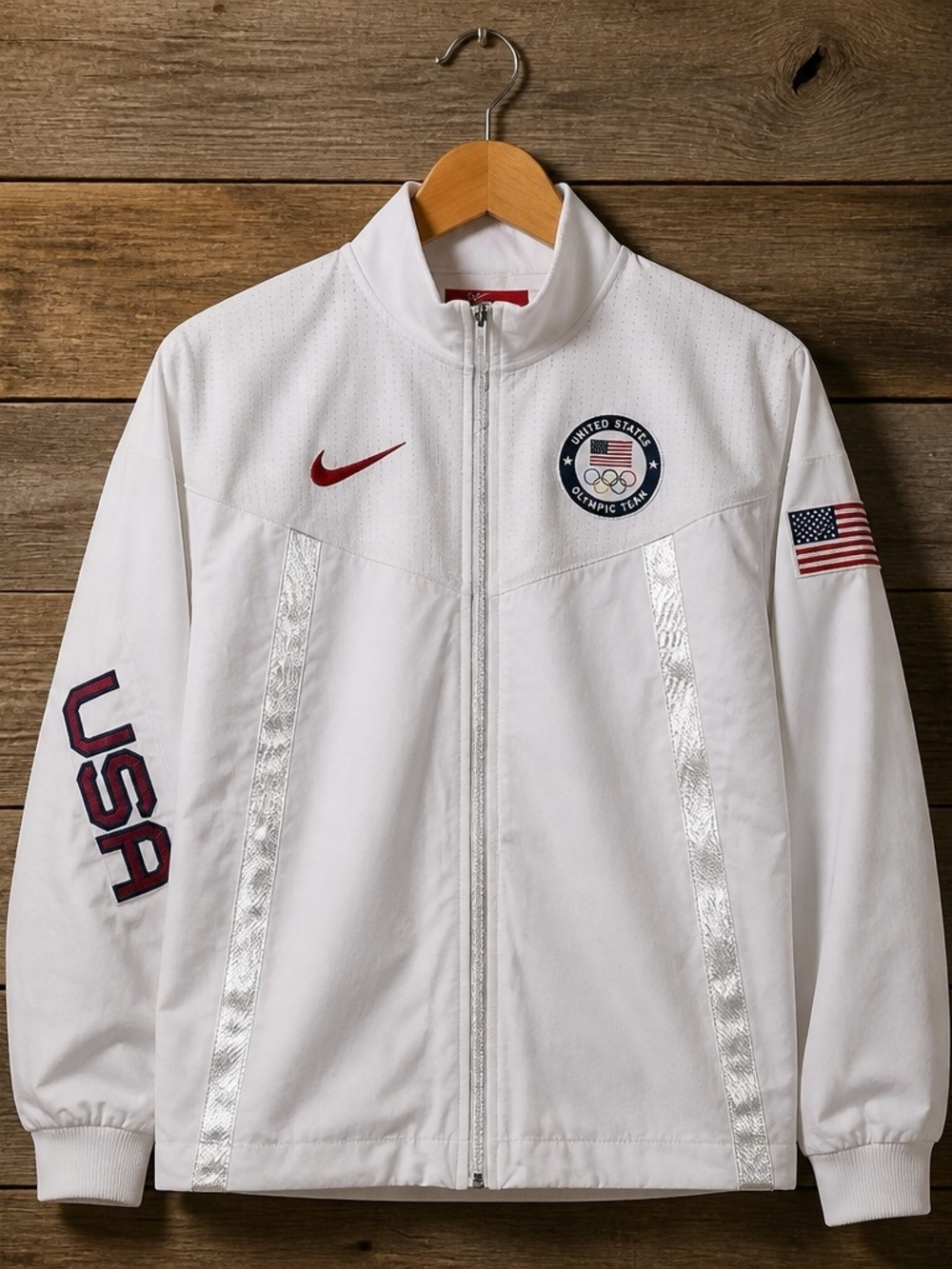 Nike USA Olympic Team White Track Jacket And Team USA Shorts